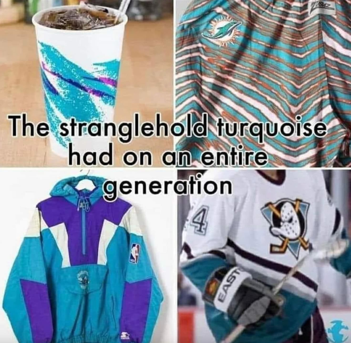 charlotte hornets starter jacket - The stranglehold turquoise had on an entire generation 4 East t